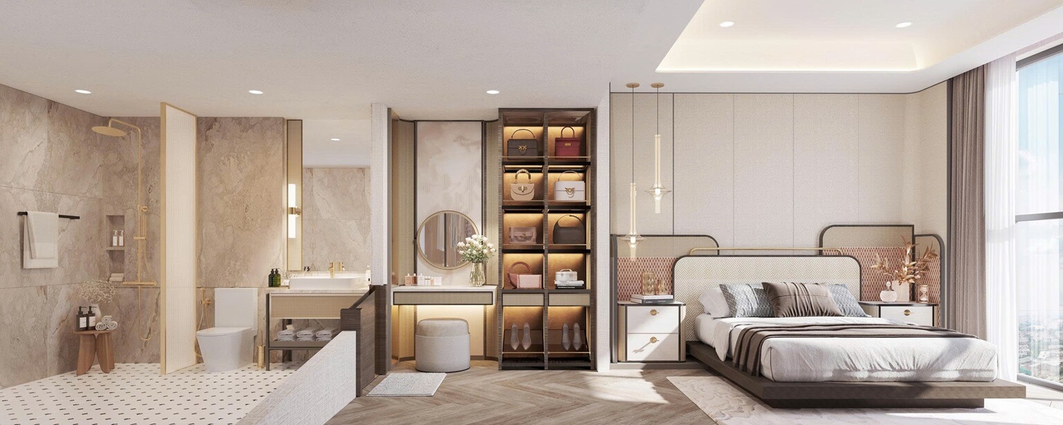 nội thất căn hộ The Magnolia cổ linh long biên