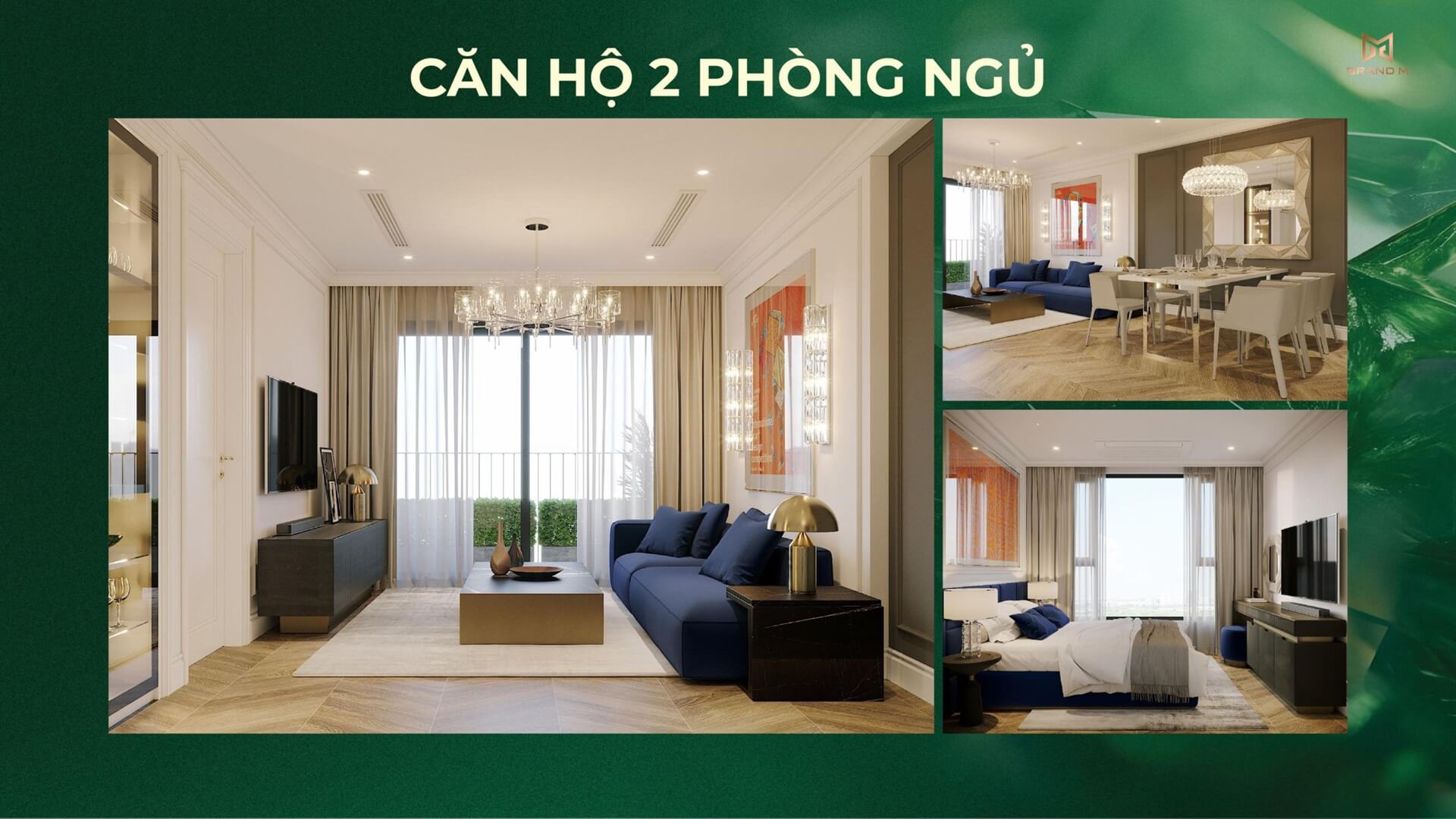 nội thất căn hộ 2 phòng ngủ dự án The Magnolia long biên
