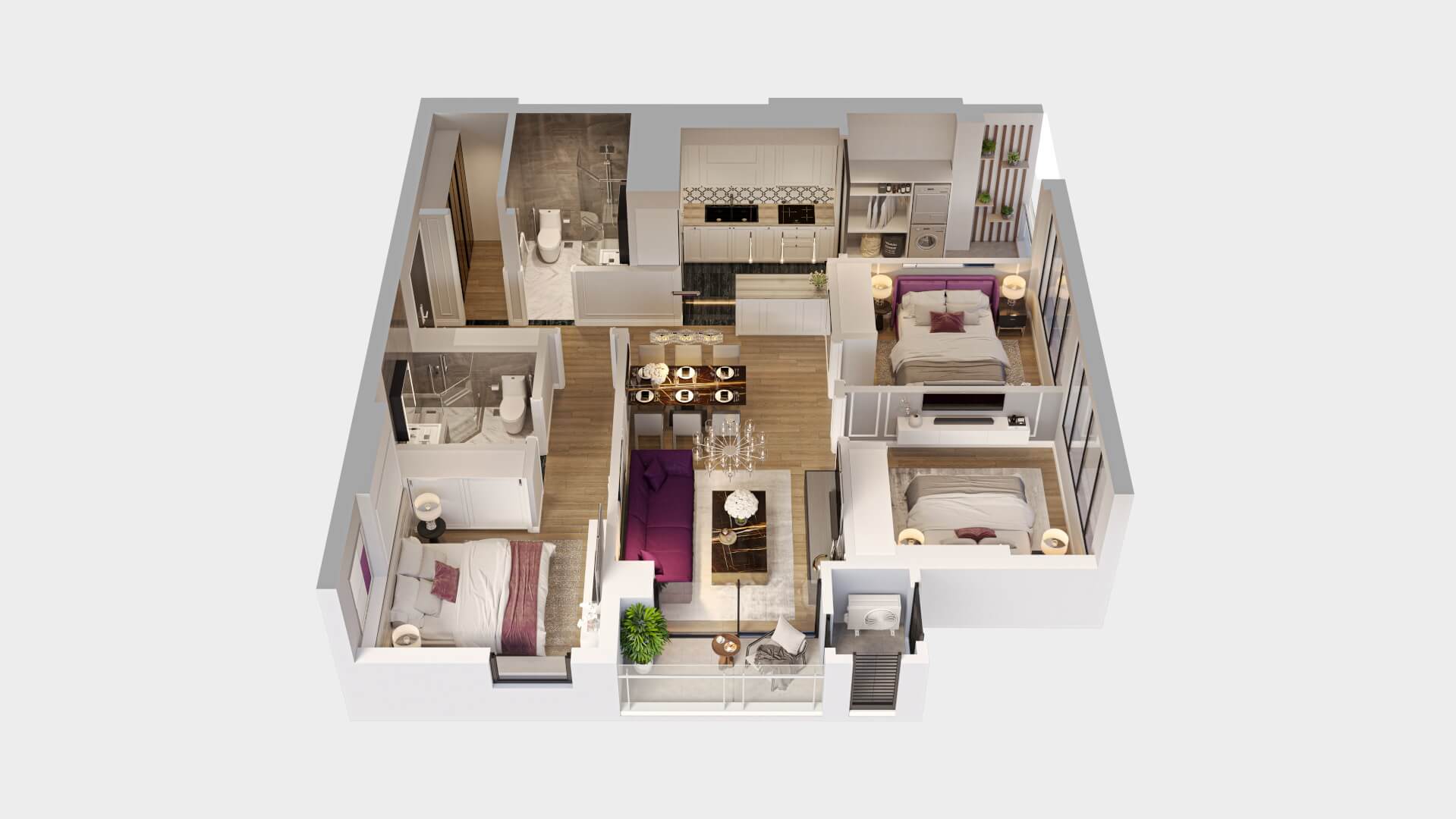 thiết kế căn hộ The Magnolia long biên