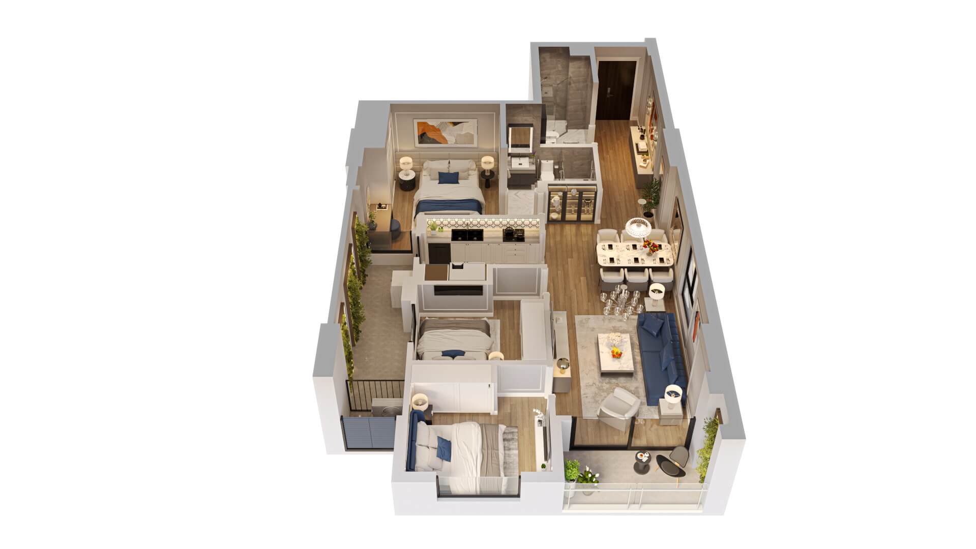 thiết kế căn hộ The Magnolia long biên